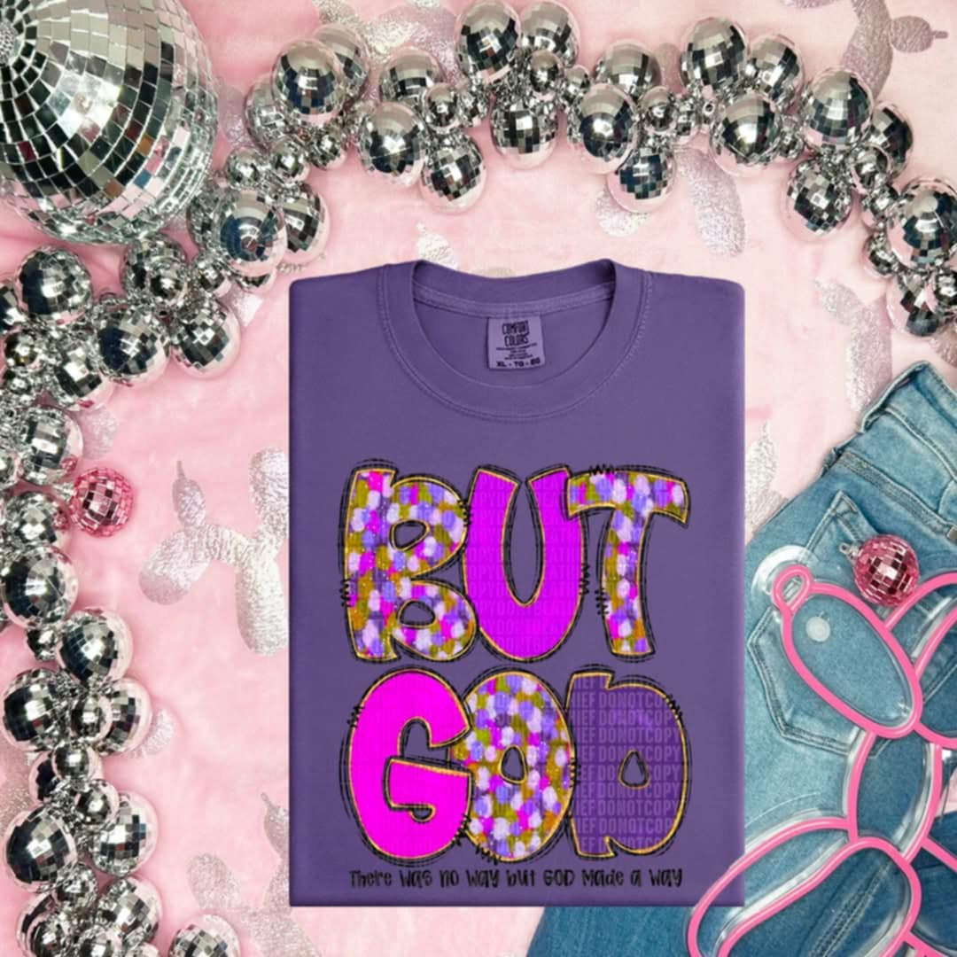 But god purple and black font (SDD) 87142 DTF transfer