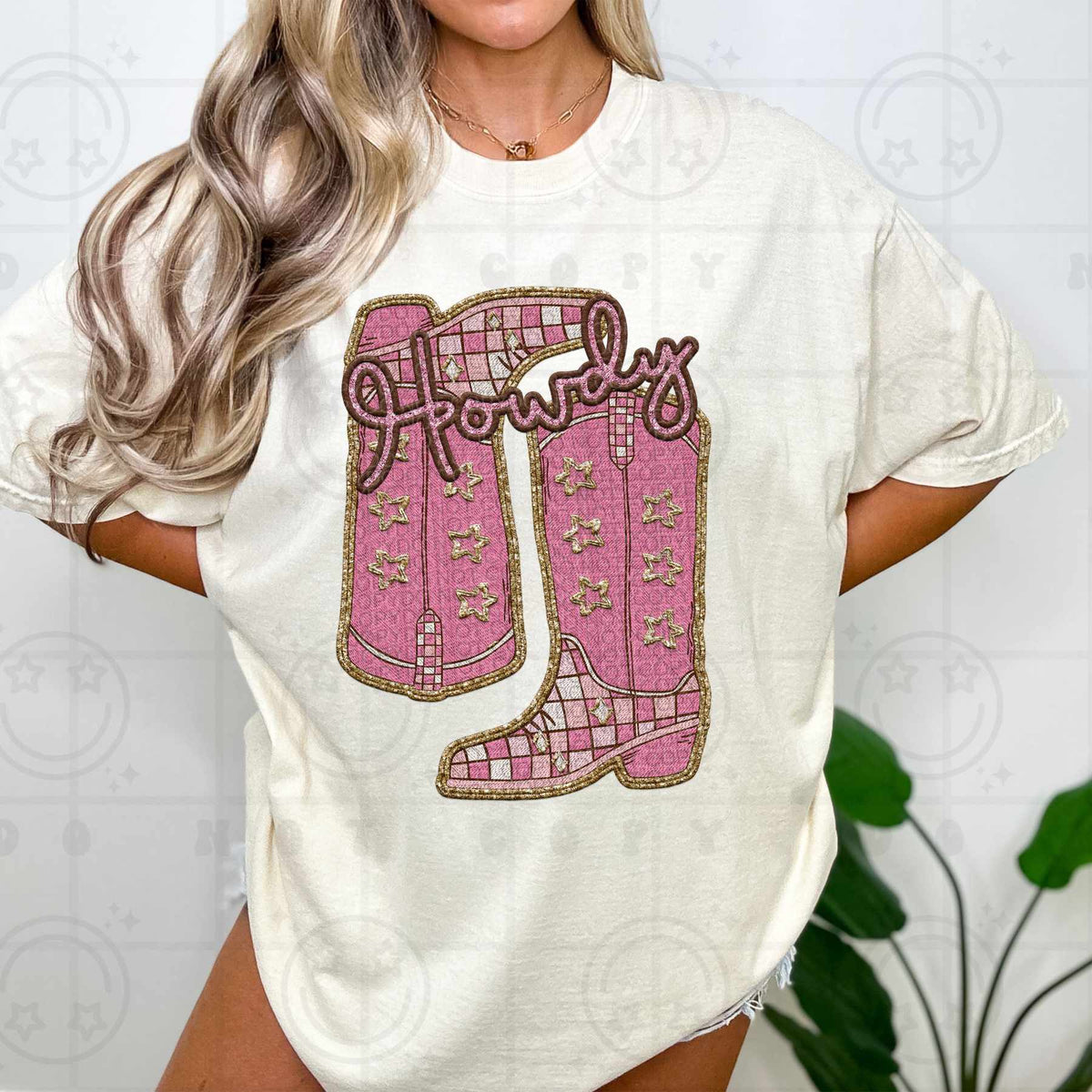 Howdy pink boots (HW) 82147 DTF transfer