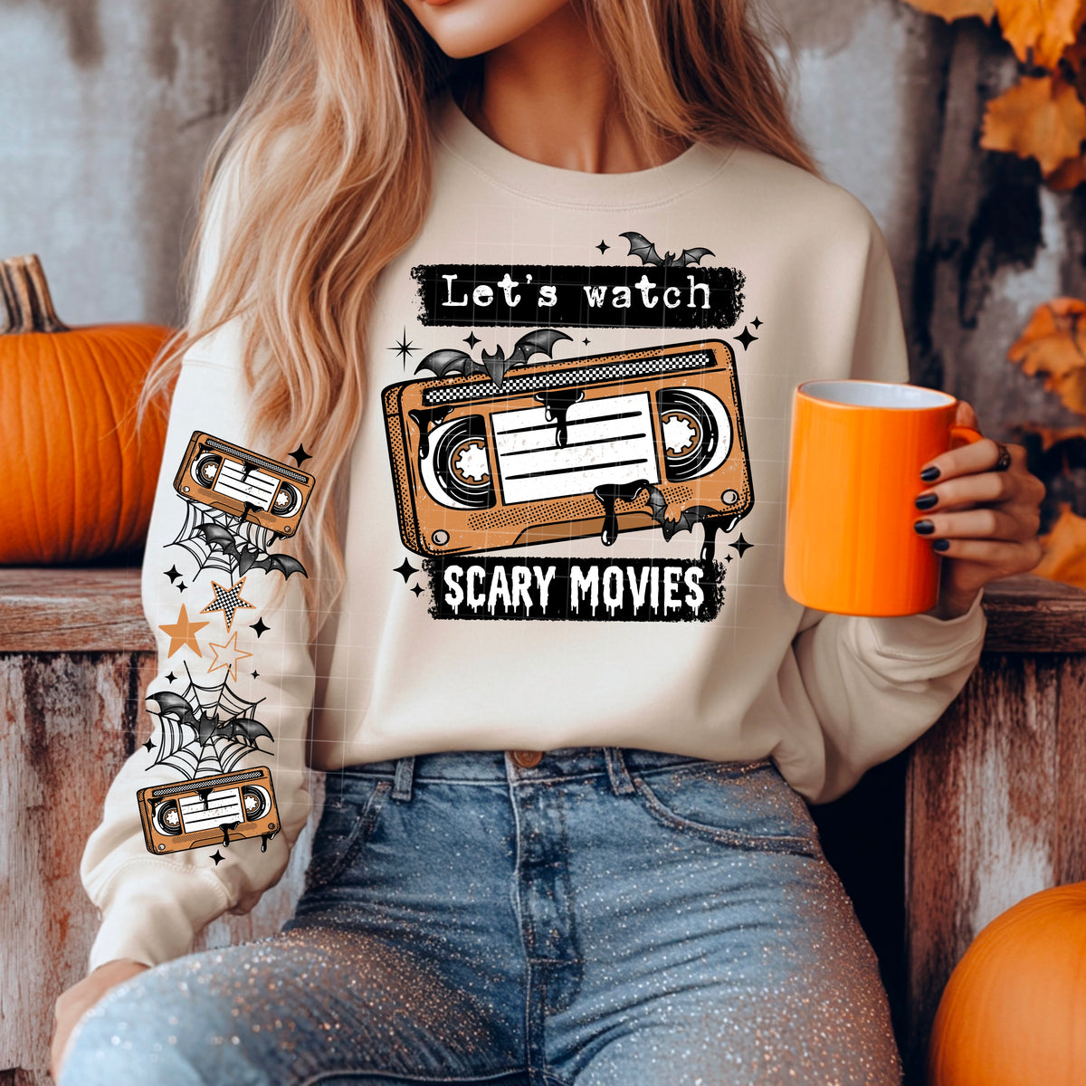 Lets Watch Scary Movies (front only) CSC DTF transfer