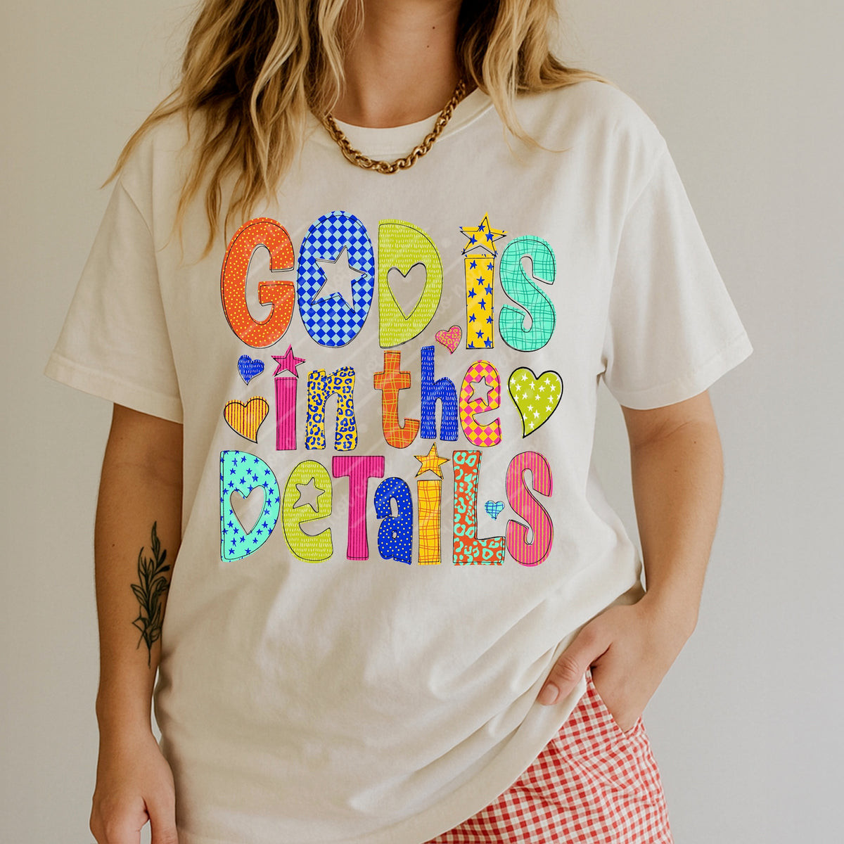 God is in the details (multicolor) DTF transfer