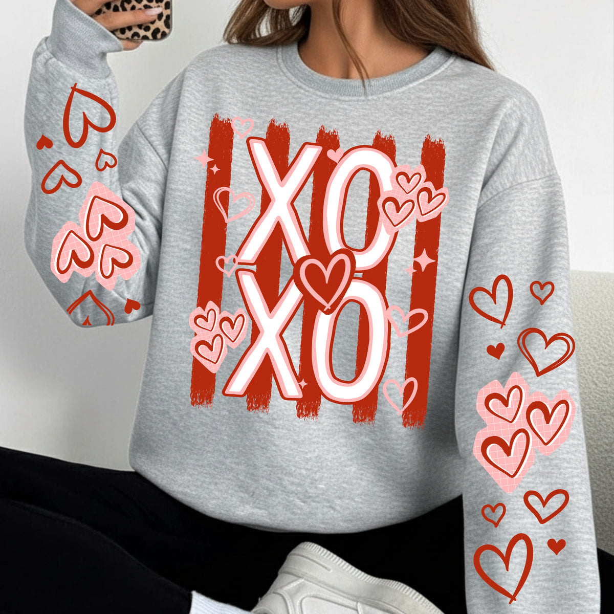 Xoxo stripes (front only) (CSC) DTF Transfer