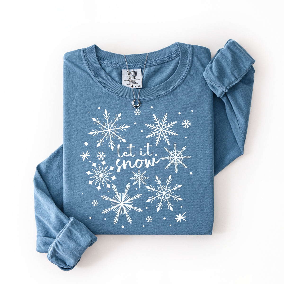 Let it snow snowflakes white (csc) DTF Transfer