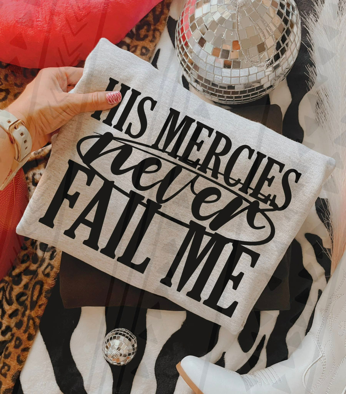 His mercies never fail me BLACK (TGG) DTF TRANSFER