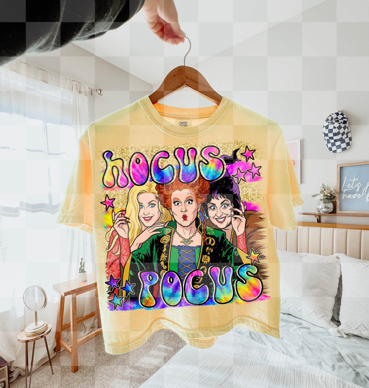 Hocus tie dye font (Lyttle) DTF transfer