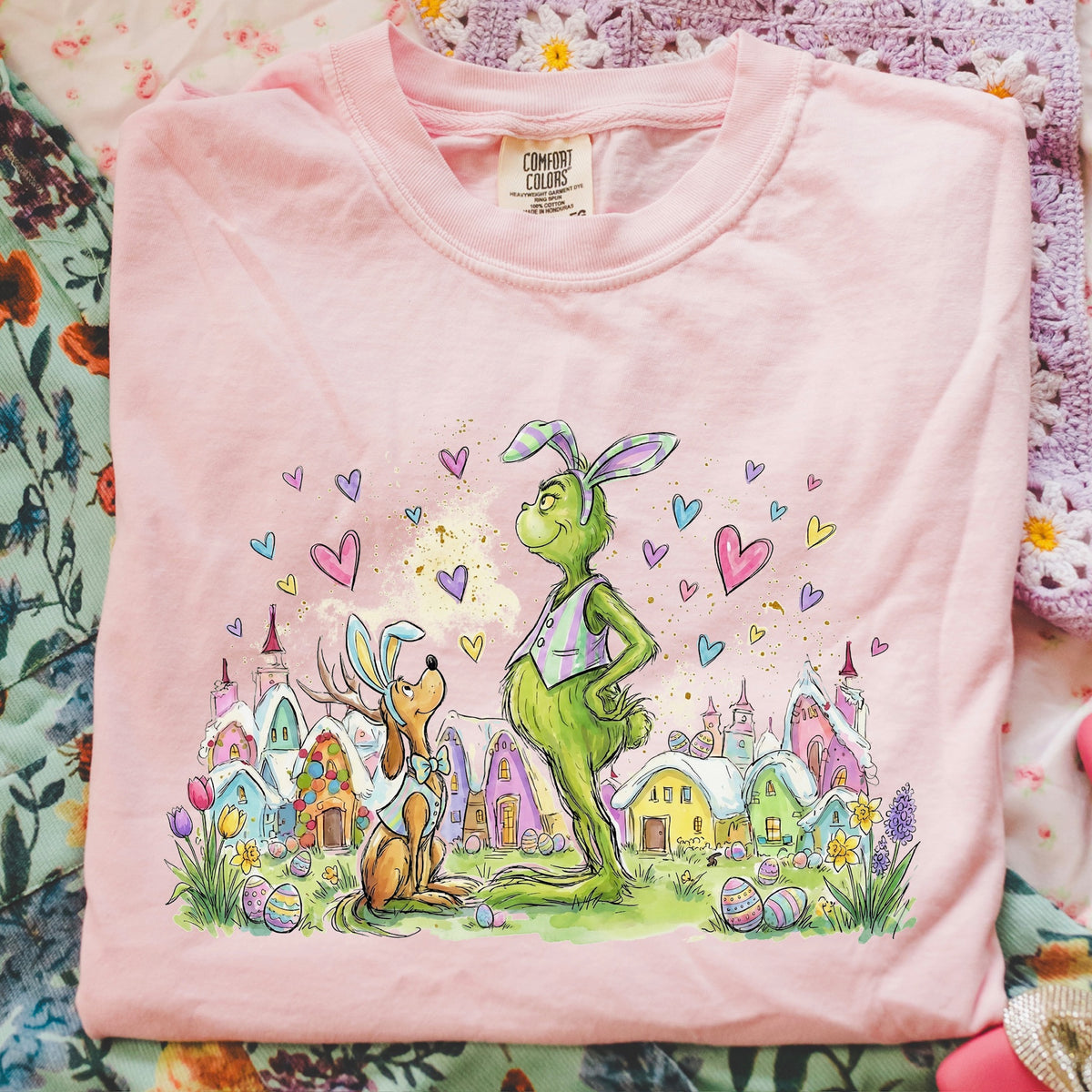 Green guy Easter village DTF Transfer