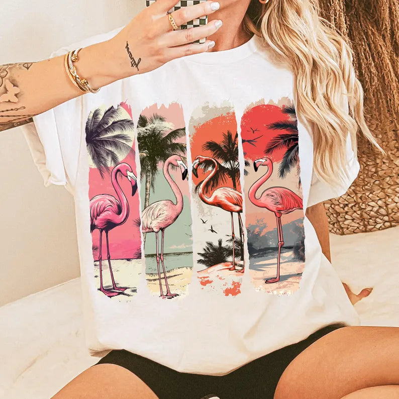 Flamingo brushstrokes 96668 DTF transfer