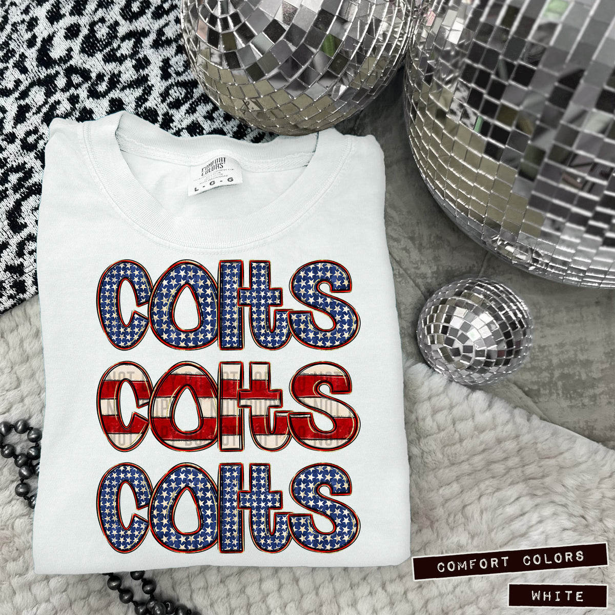 Colts RWB stacked (Caplinger) DTF transfer