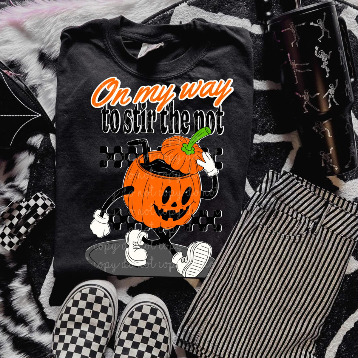 On My Way To Stir The Pot Pumpkin Character (MMD) DTF transfer