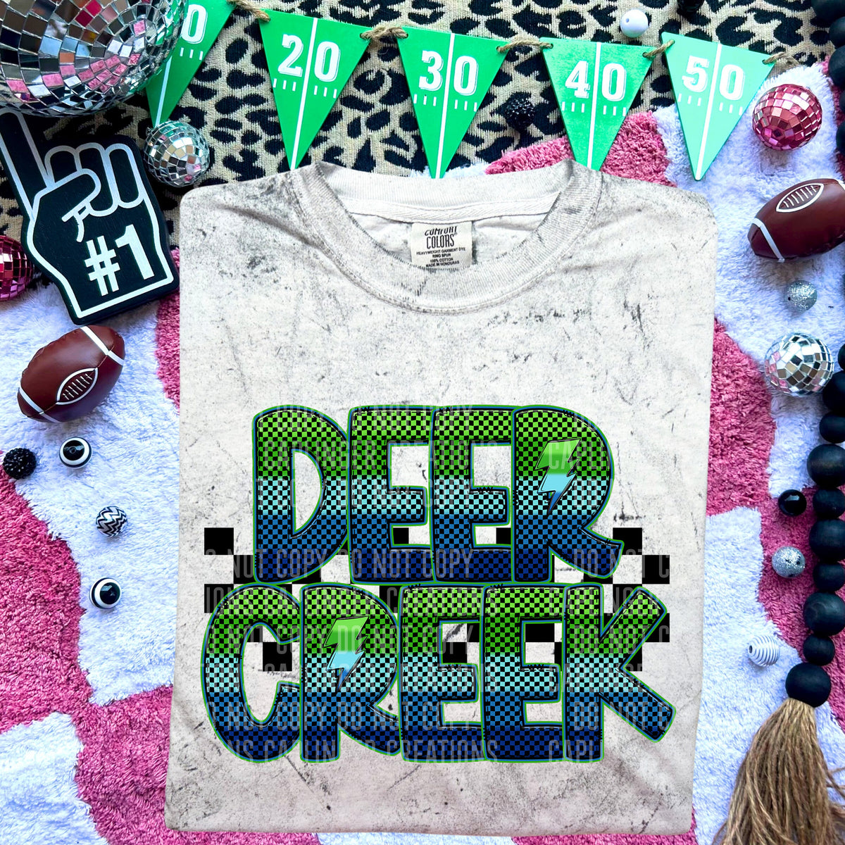 Deer Creek Blue and Green Checkered (Caplinger) DTF transfer