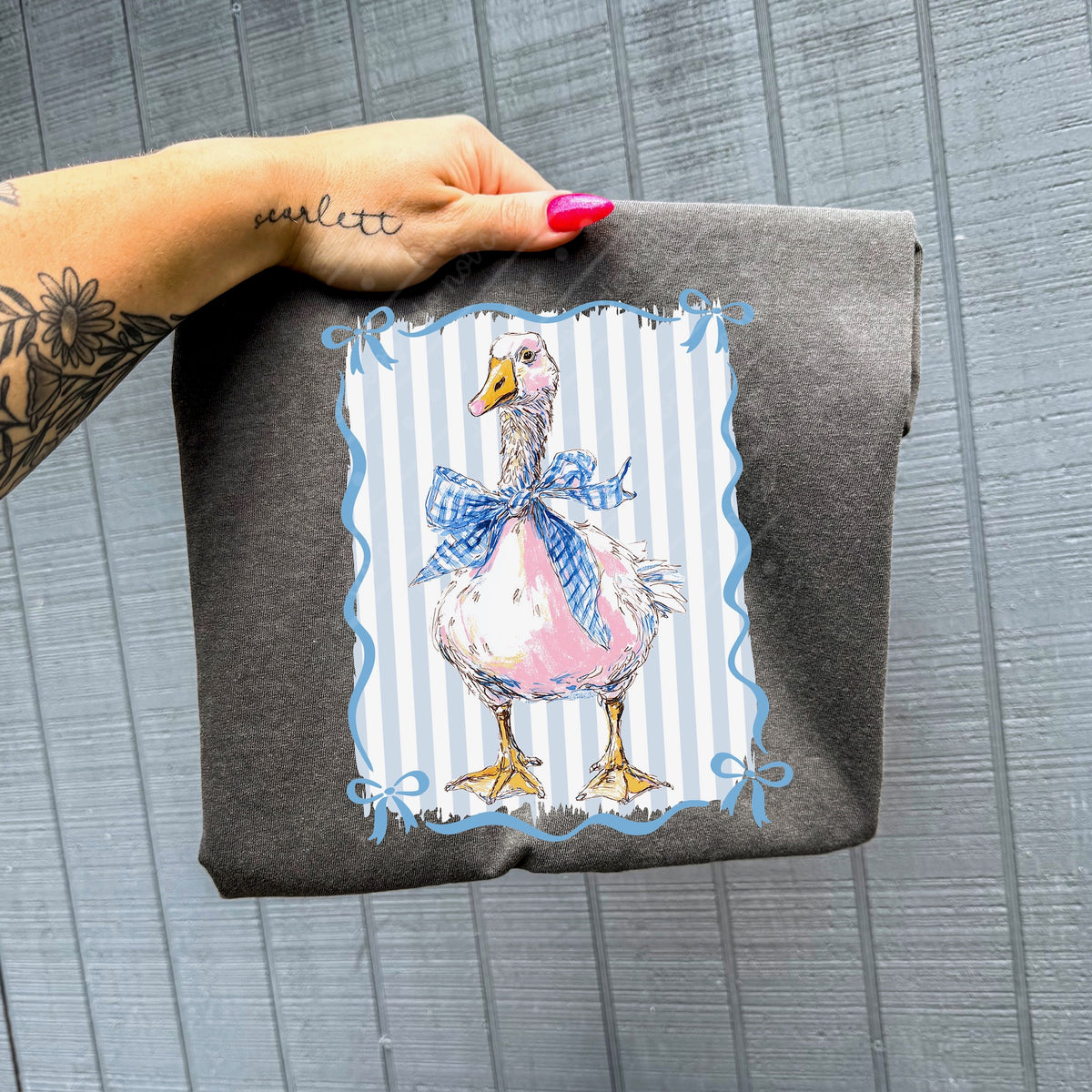 Blue full Goose Frame with stripe background (mz) DTF Transfer