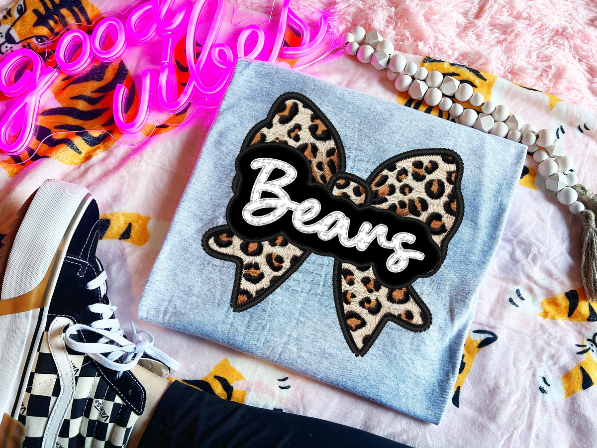 Bears Faux Embroidery Bow 30524 DTF transfer