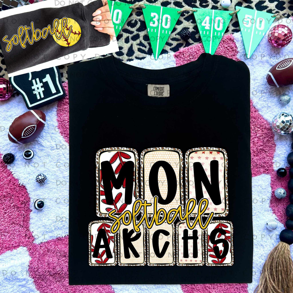 Monarchs Softball FRONT (caplinger) 82657 DTF transfer