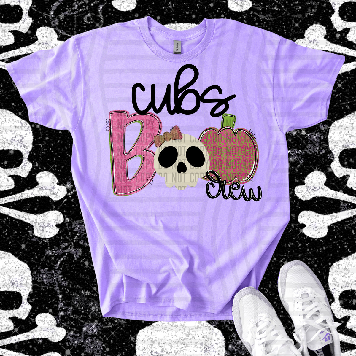 cubs boo crew skull and apple (Caplinger) DTF Transfer