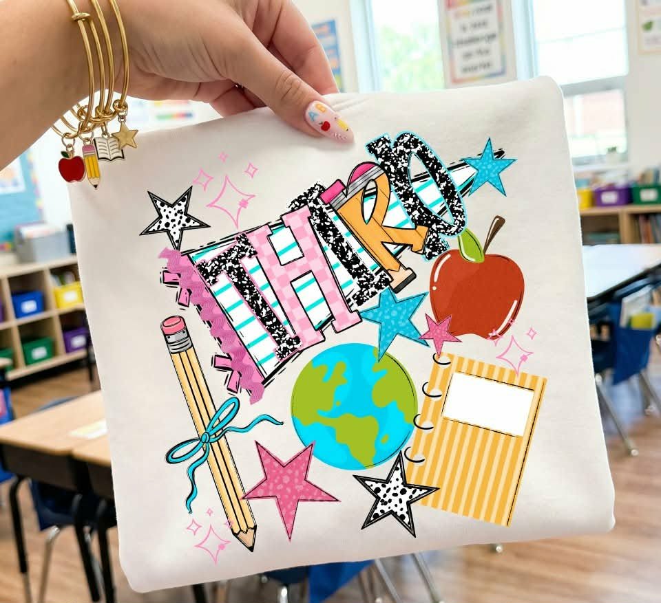 Third back to school pennant (S&G) DTF Transfer