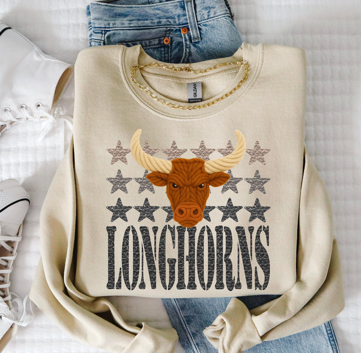 Longhorns Yarn Mascot (S&G) DTF transfer