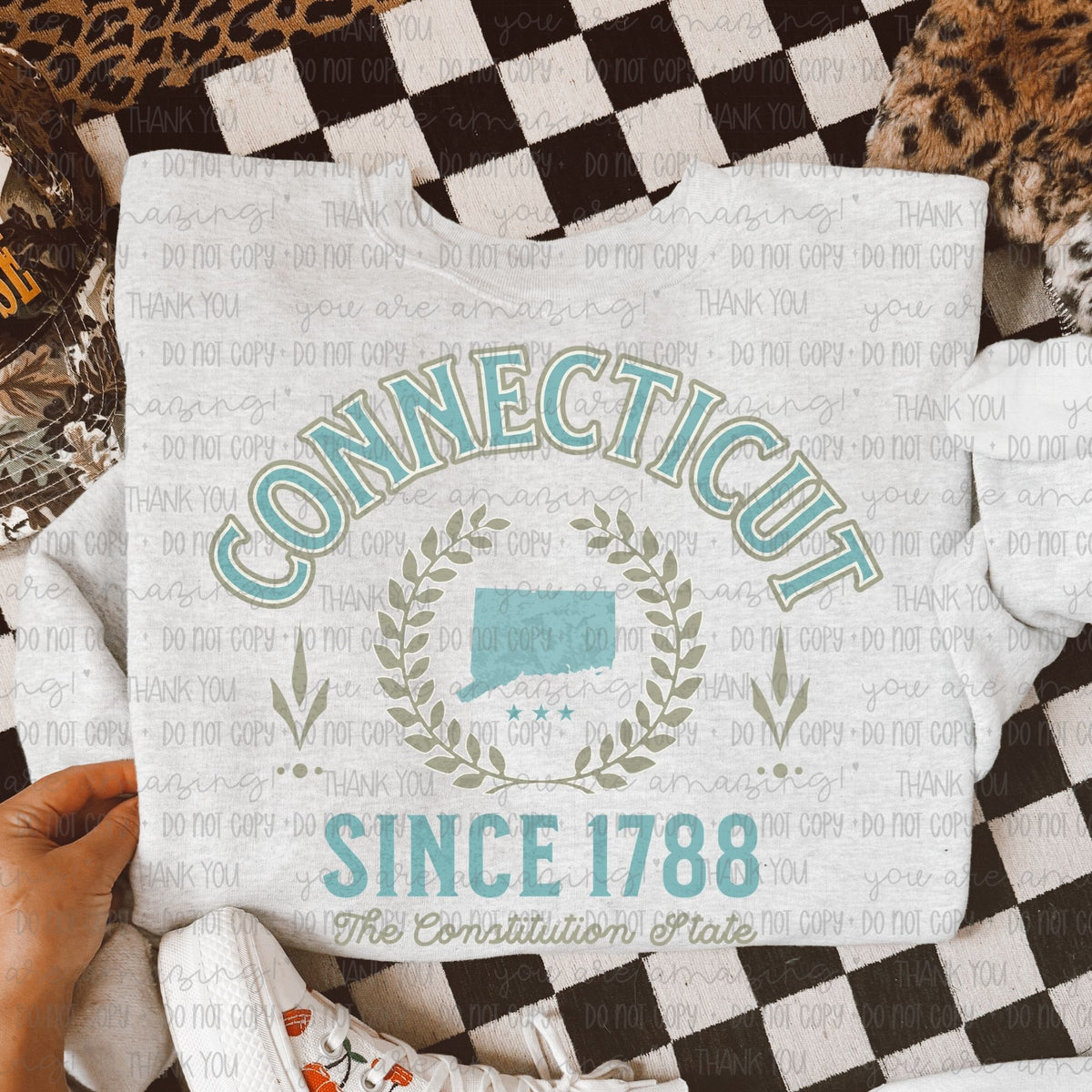 Teal Varsity Letter States (OHDD) DTF transfers