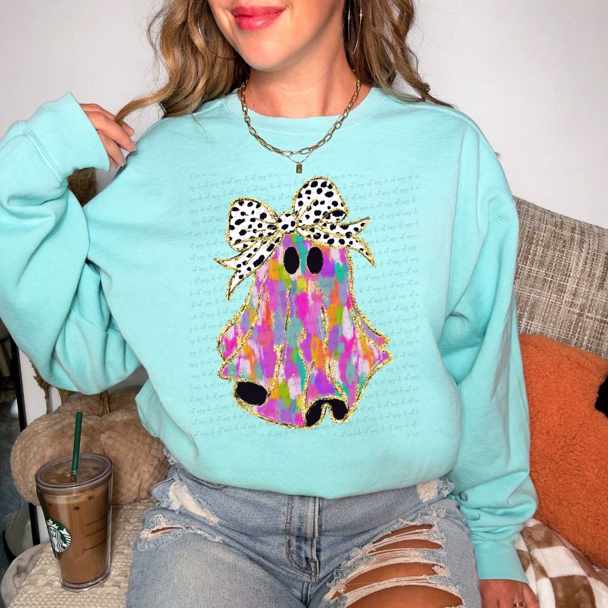 Colorful Coquette Ghost 117285 DTF Transfer