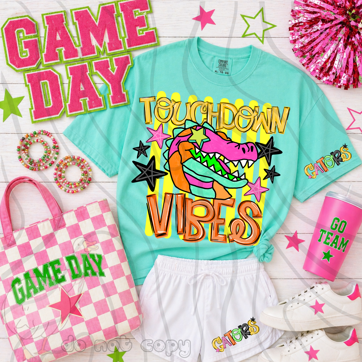 Gators touchdown vibes NEON (SLEEVE ONLY) (DKD) DTF Transfer