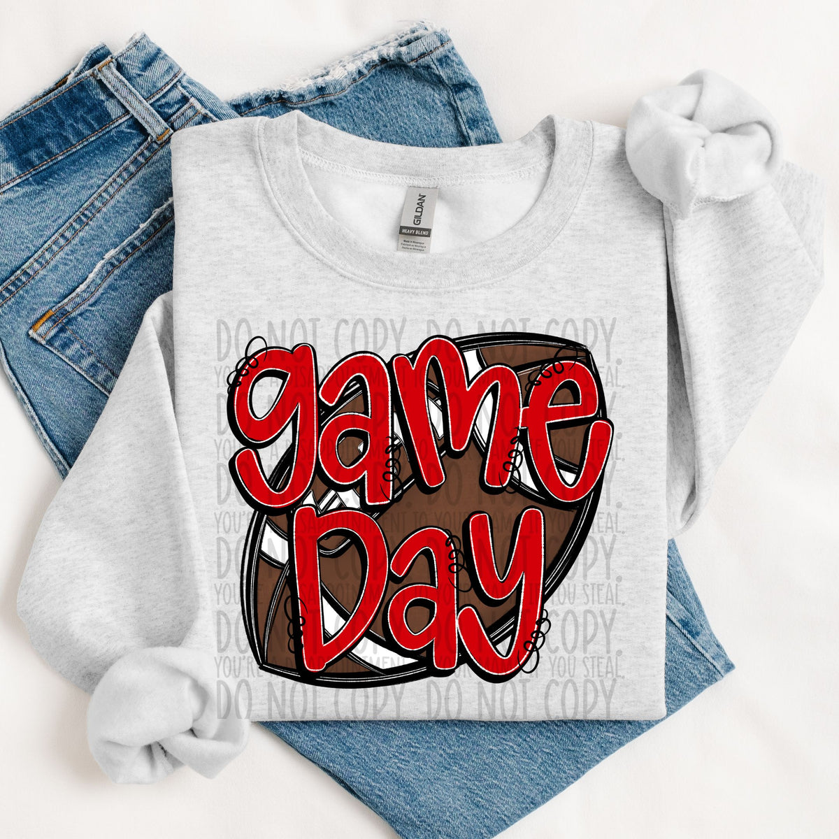 Game day red football (SWD) DTF transfer