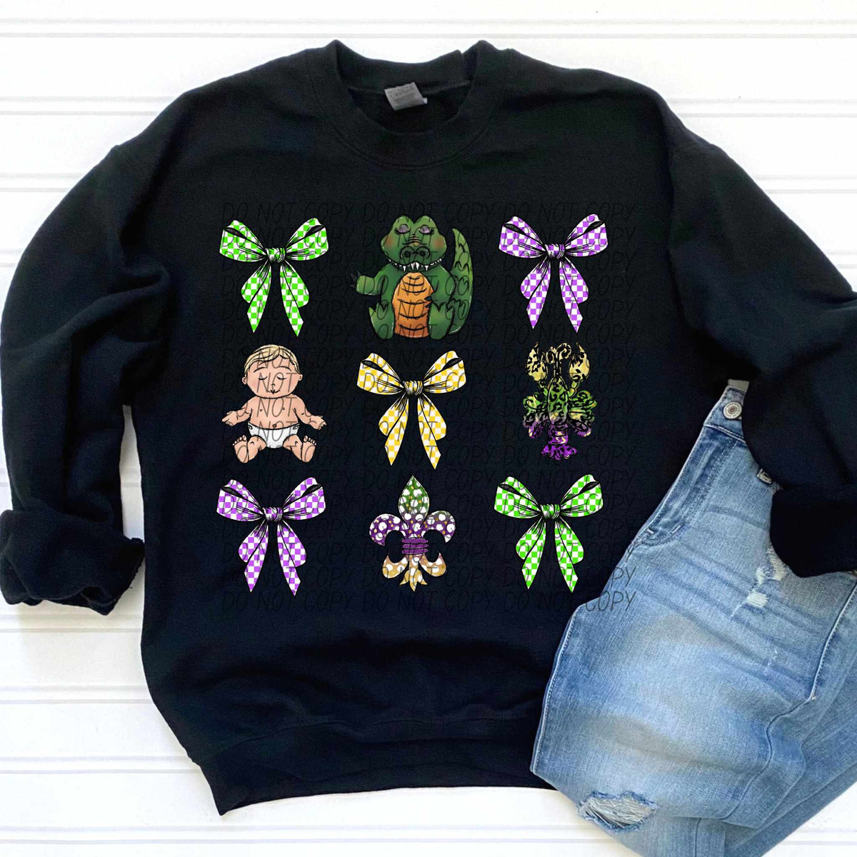 Mardi Gras collage WITH BOWS (CITY) 80749 DTF transfer