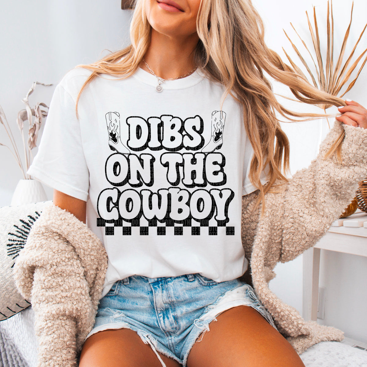 Dibs on the cowboy black font 93695 DTF transfer