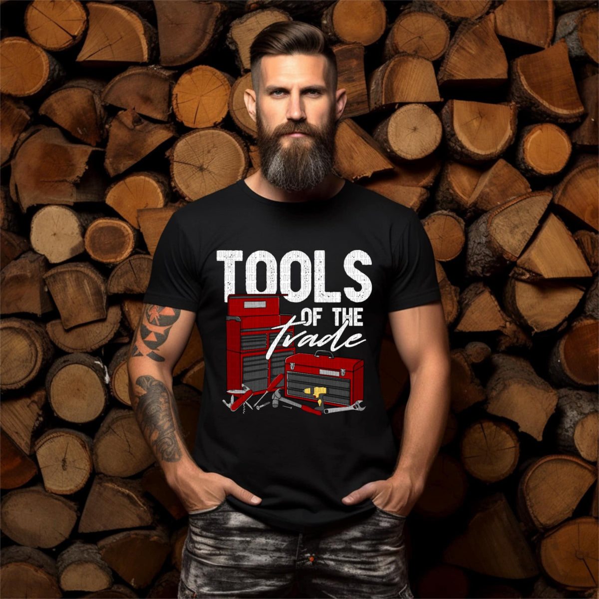 Tools of the trade white font (SDD) 94386 DTF transfer