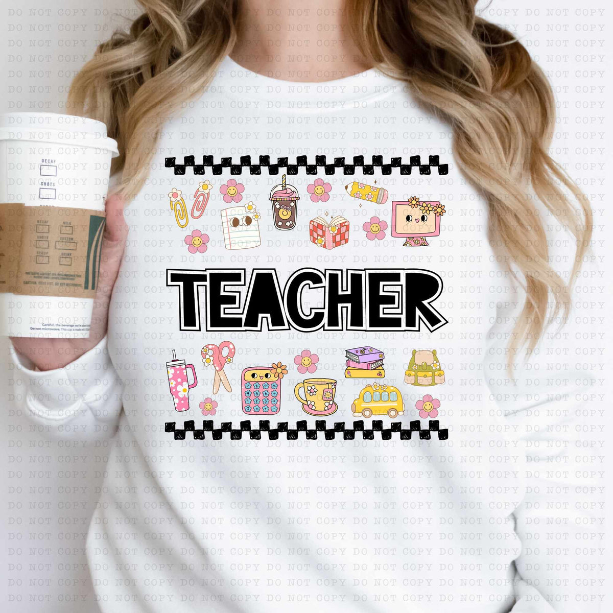 Teacher retro teacher items (ECHT) 53653 DTF transfer