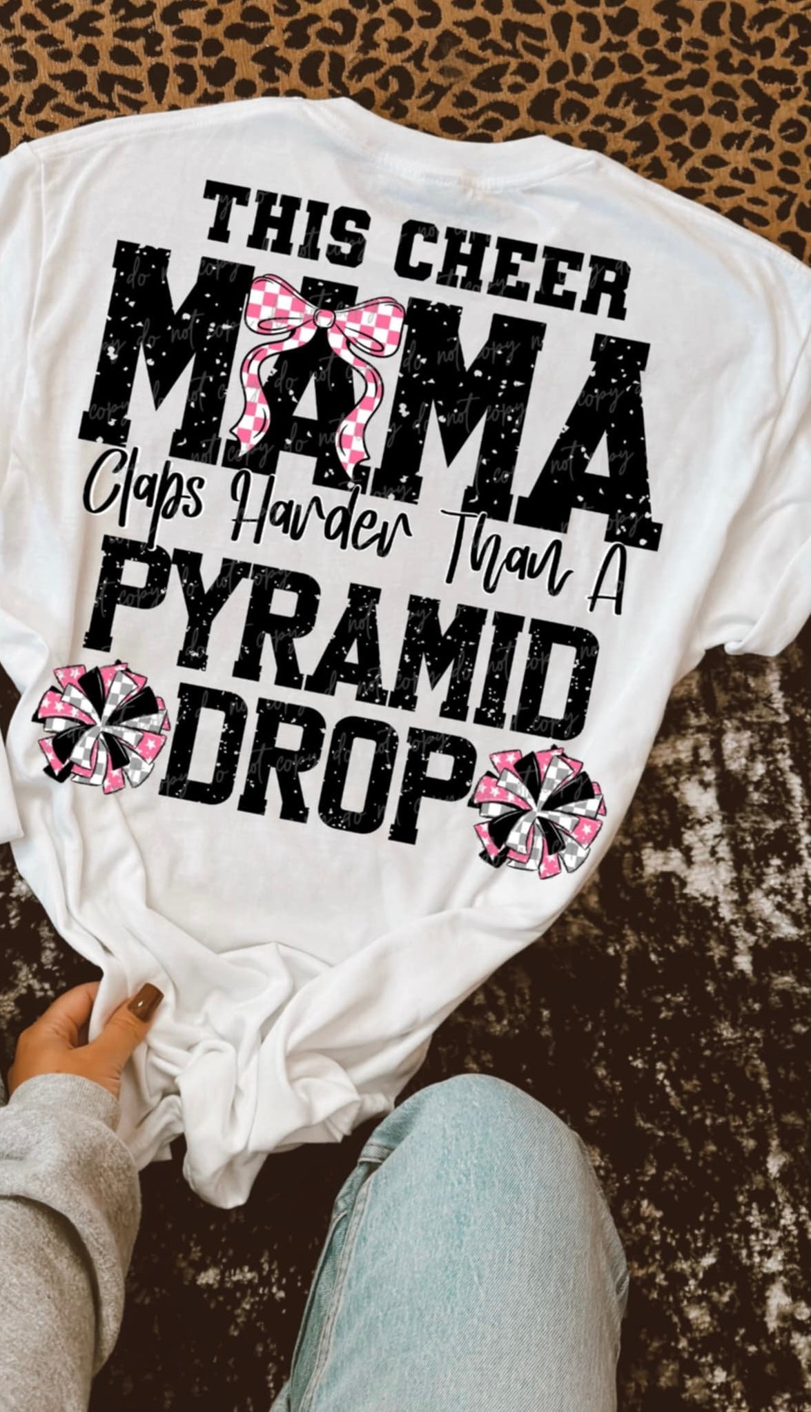 This cheer mama claps harder than a pyramid drop BOW (VIRGO) 90621 DTF transfer