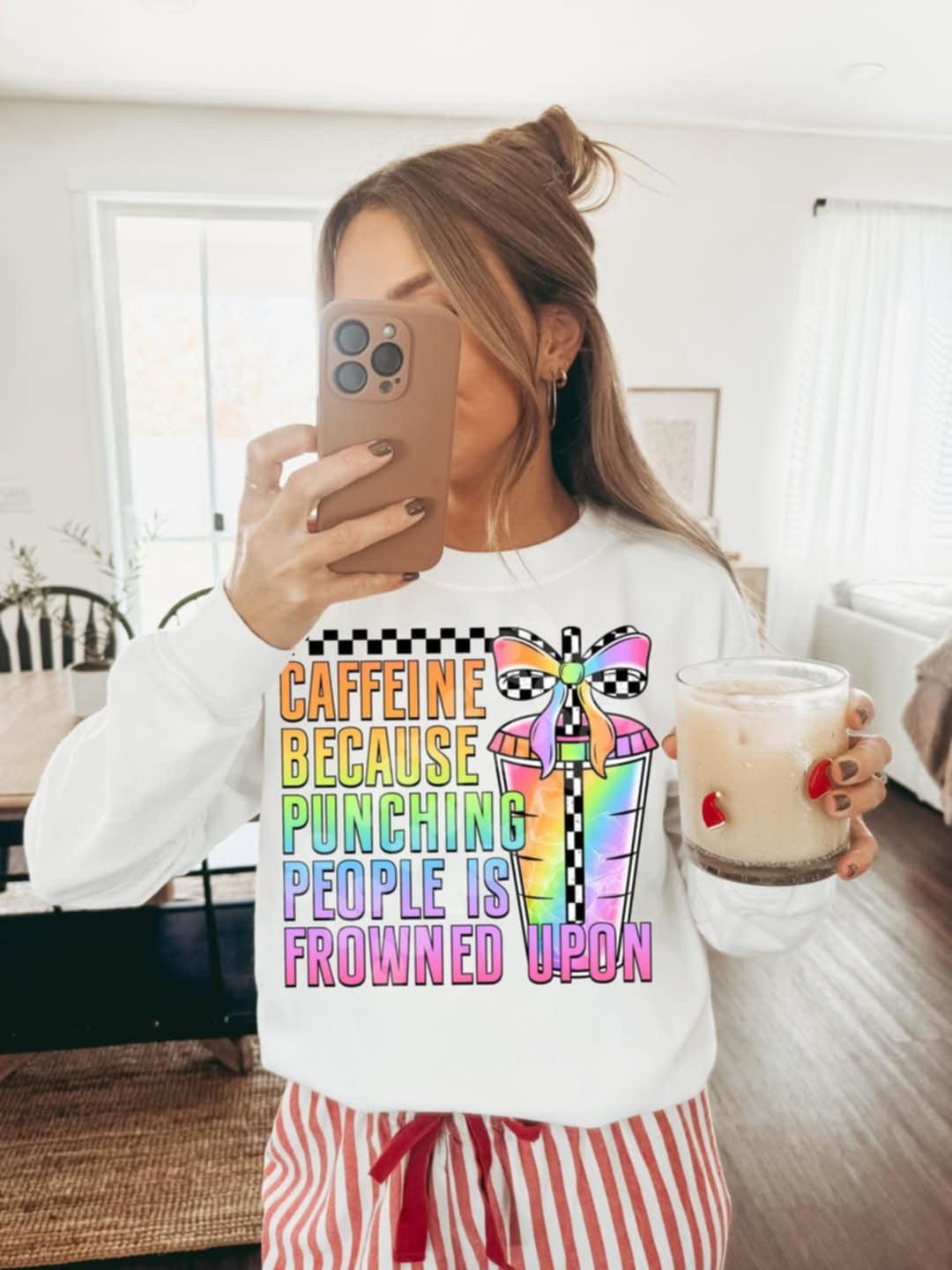 Caffeine because punching people is frowned upon (LYTTLE) 92436 DTF transfer
