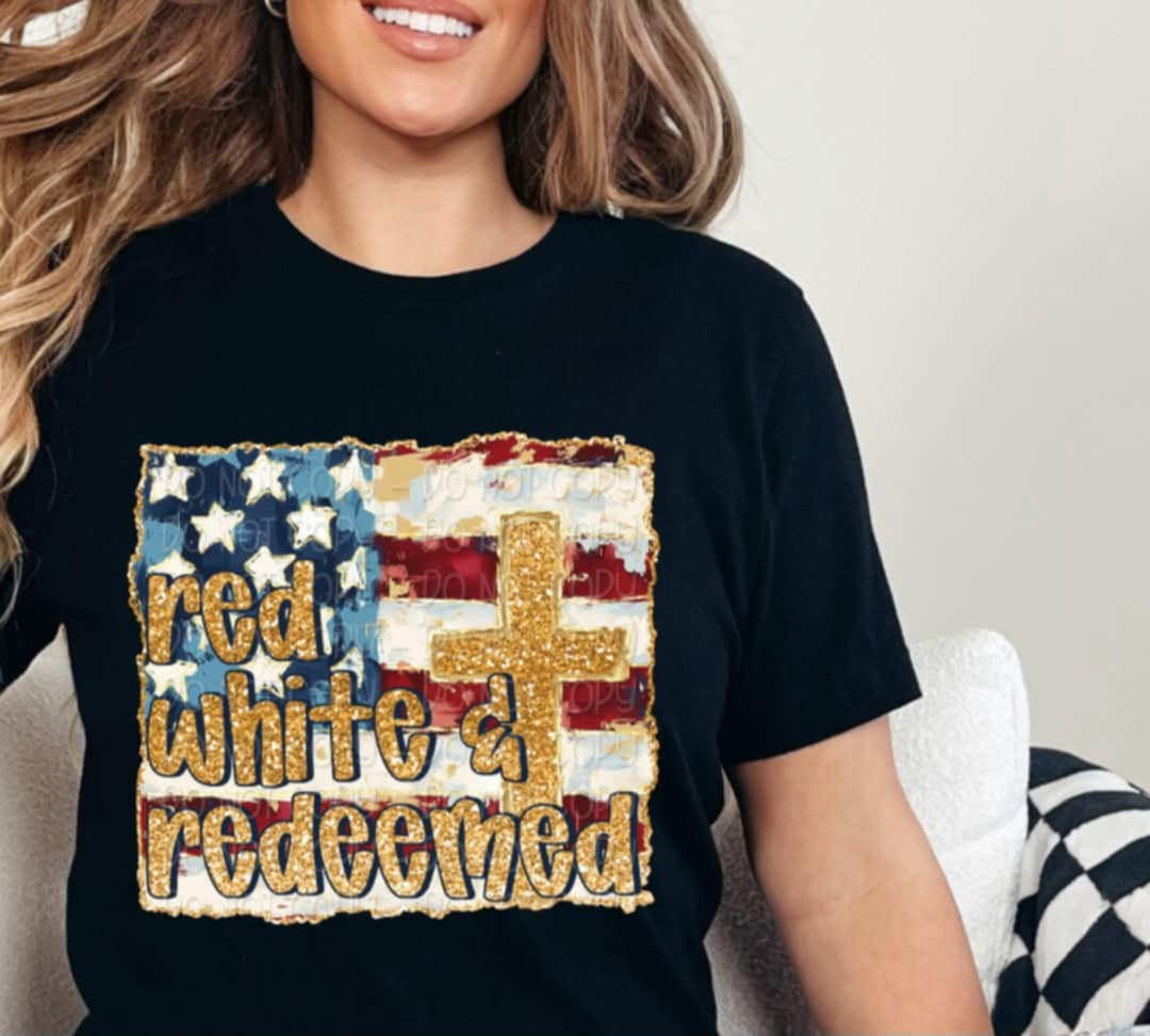 Red, white, & redeemed 100457 DTF transfer