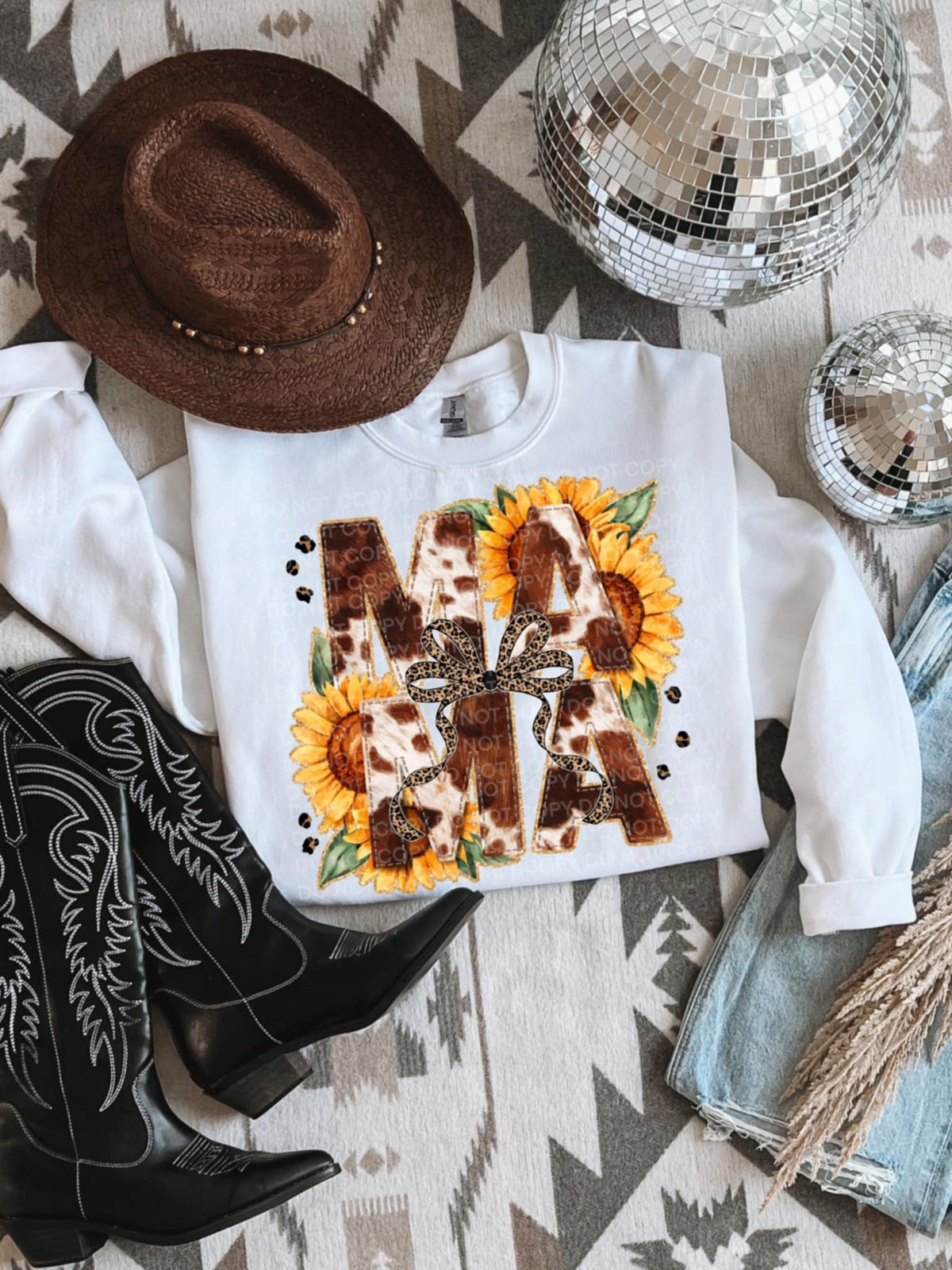 Mama brown cow print (SCG) 92244 DTF transfer