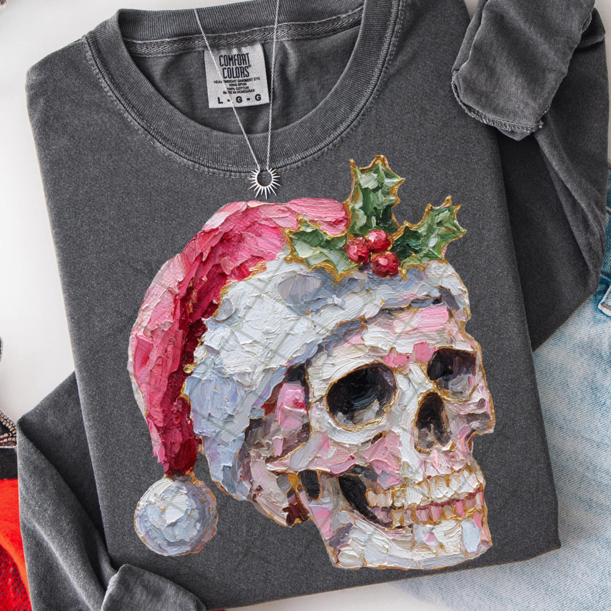Faux Paint Santa Skull (TTD) DTF Transfer