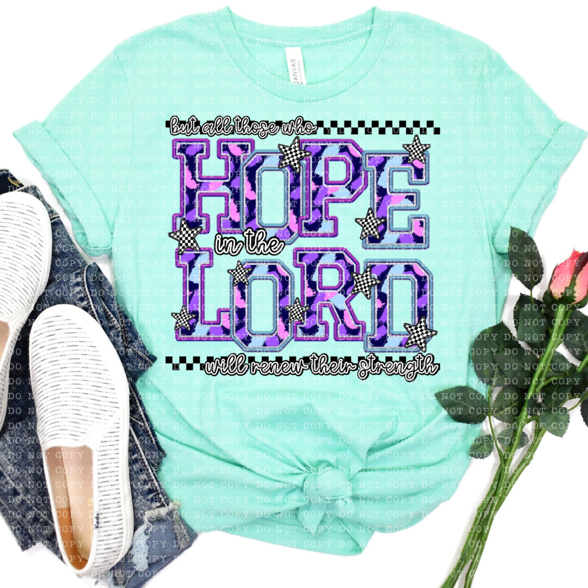 But all those who hope in the lord will renew their strength (ECHT) 93902 DTF transfer