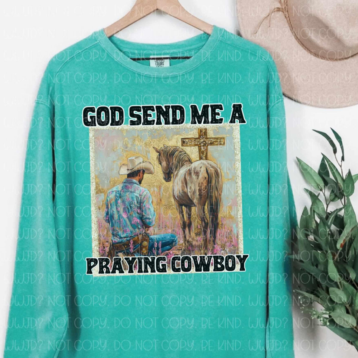 God send me a praying cowboy (Vehement) 99126 DTF transfer