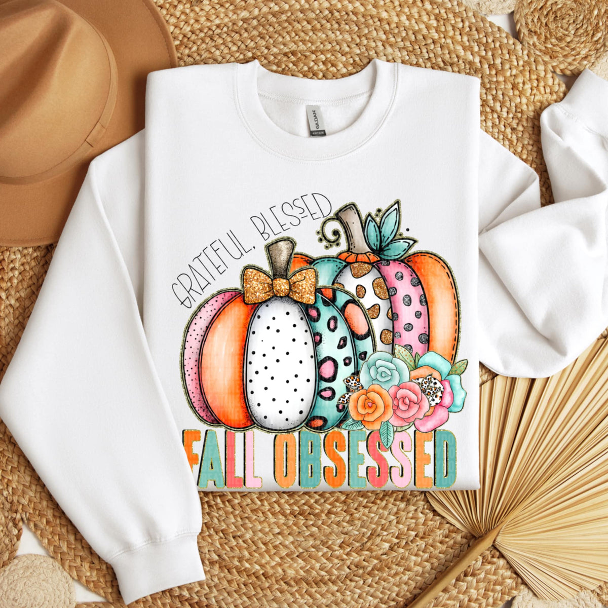 Grateful, blessed, fall obsessed pumpkins (SDD) 107820 DTF transfer