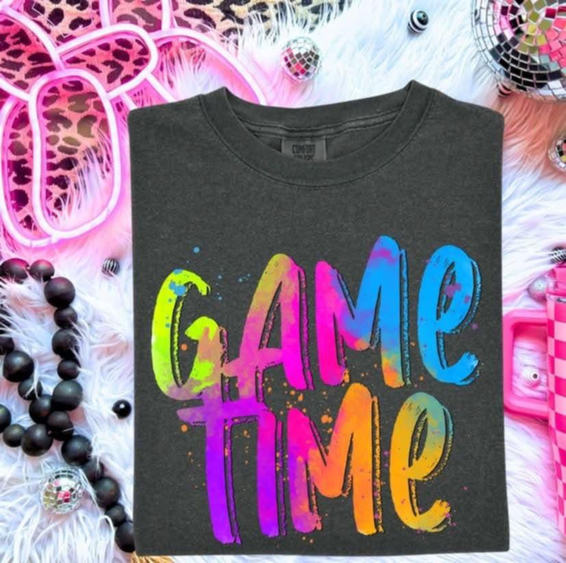 Game time neon splash (S&G) 100418 DTF transfer