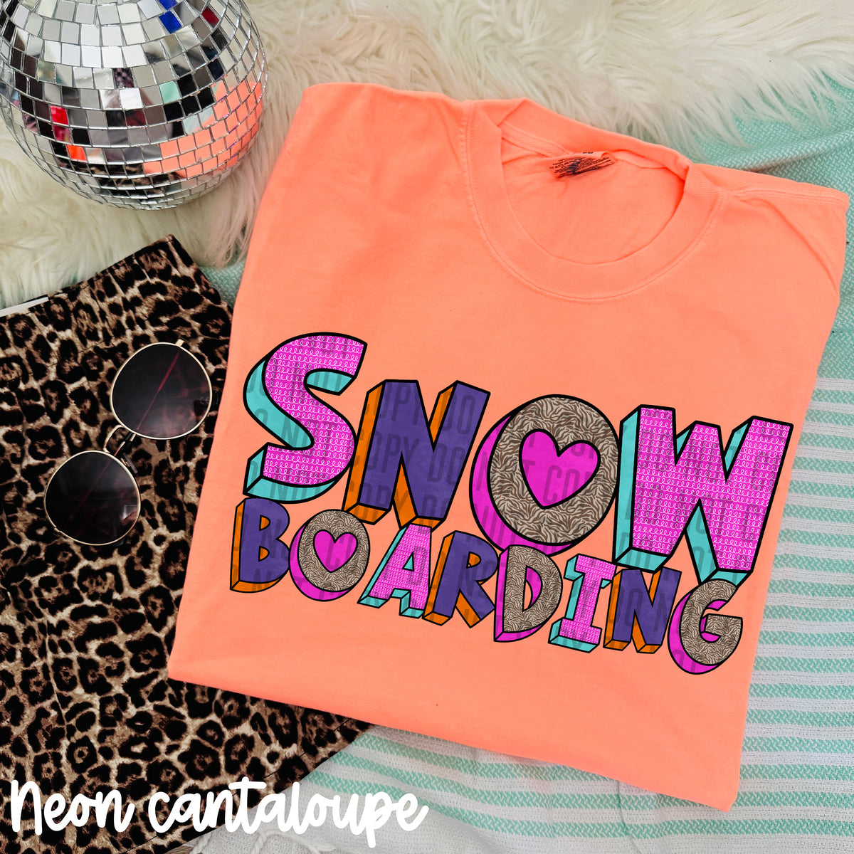 snow boarding purple blocks (caplinger) DTF transfer