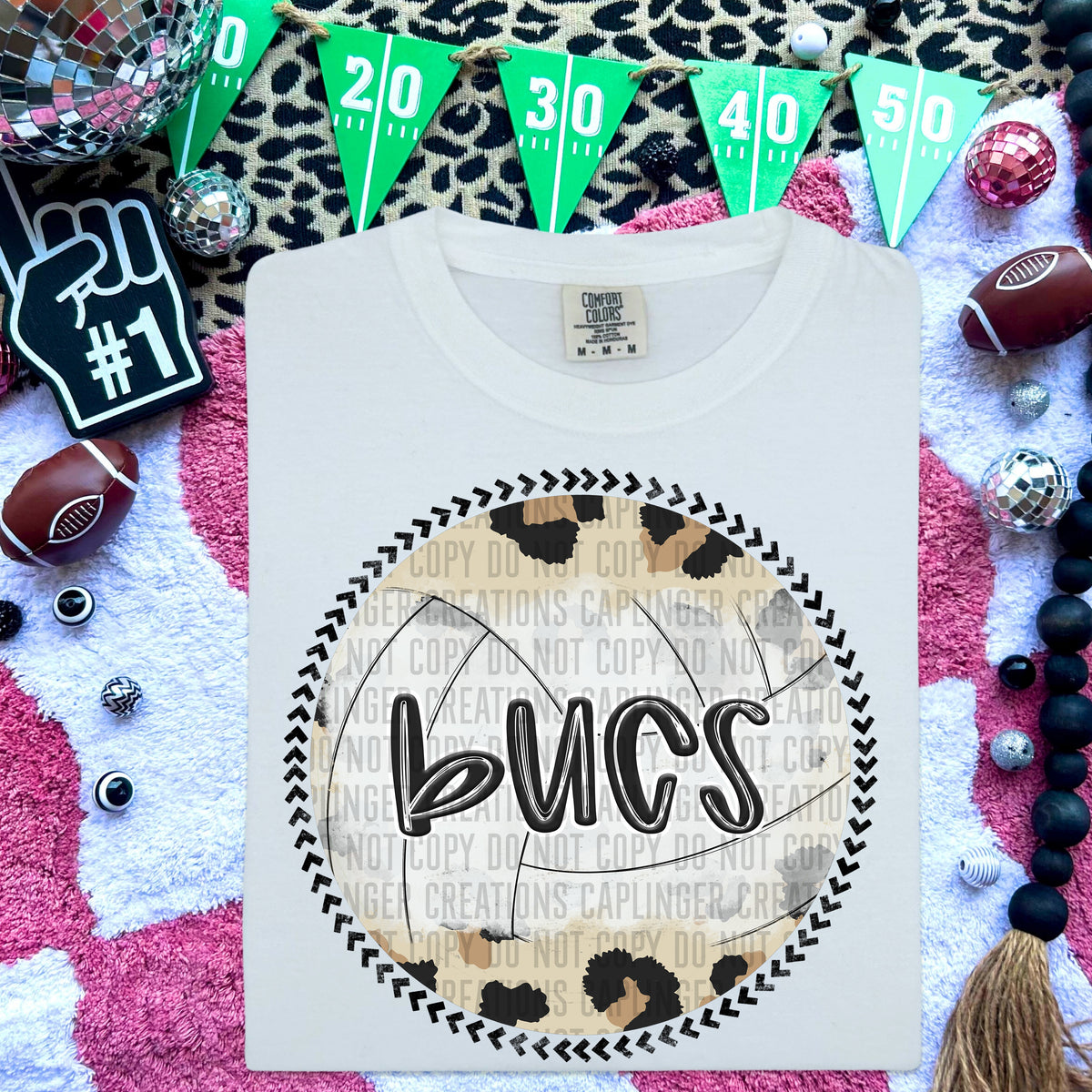 Bucs volleyball background (Caplinger) DTF transfer