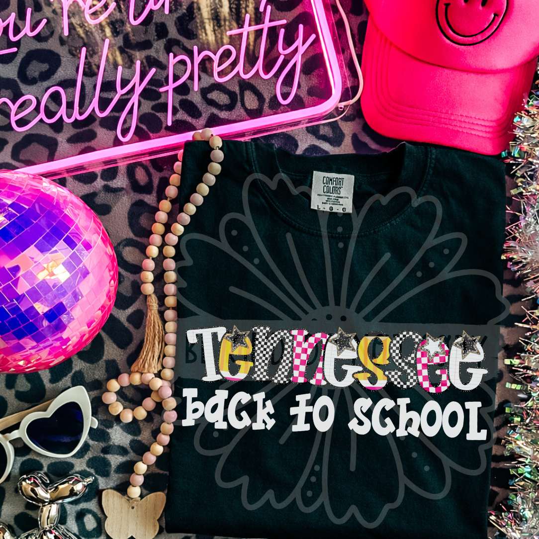 tennessee back to school patterned letters (vehement) DTF Transfer