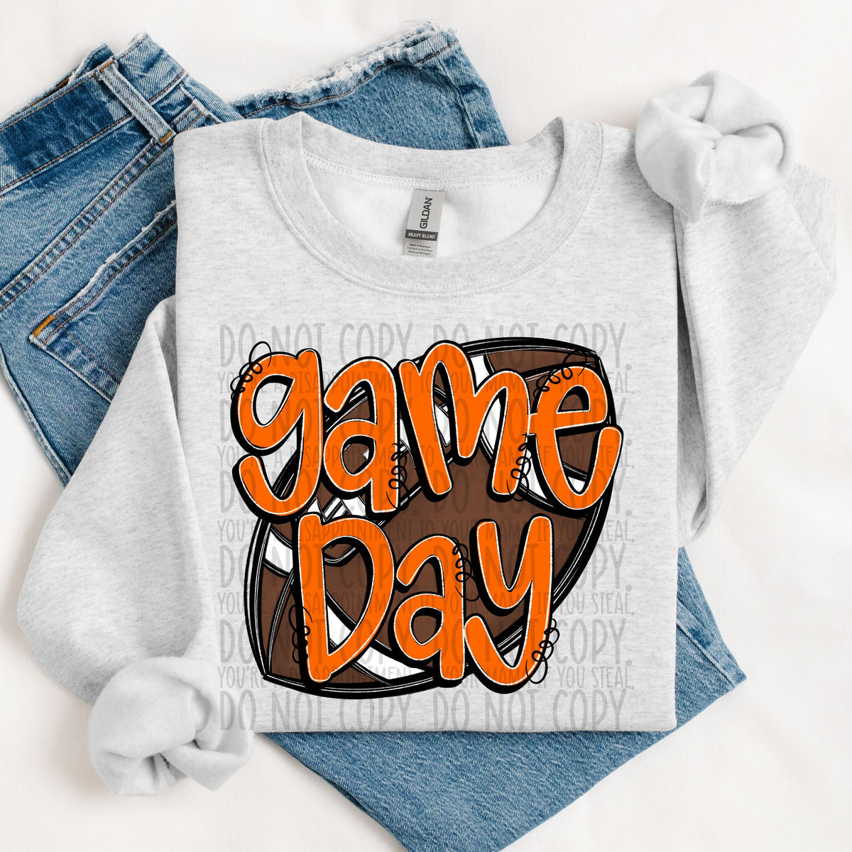 Game day orange football (SWD) DTF transfer