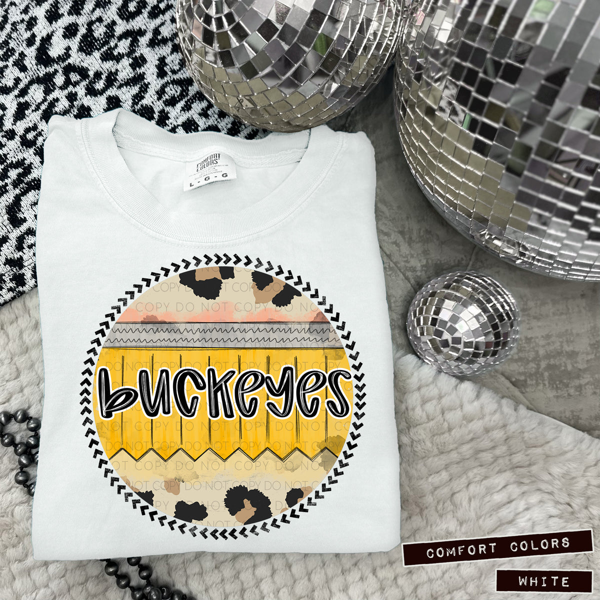 Buckeyes Circle Pencil Background (Caplinger) DTF transfer