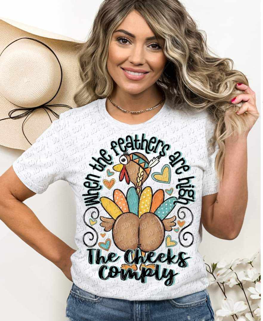 When the feathers get high the cheeks comply turkey 9221 DTF TRANSFER
