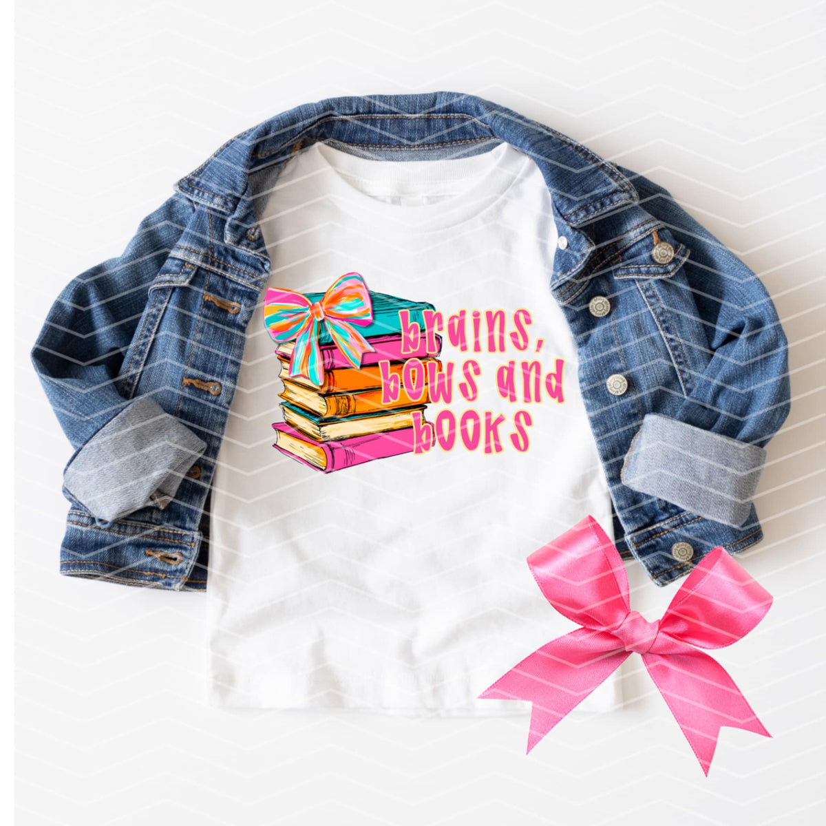 Brains, bows, and books 106113 DTF transfer