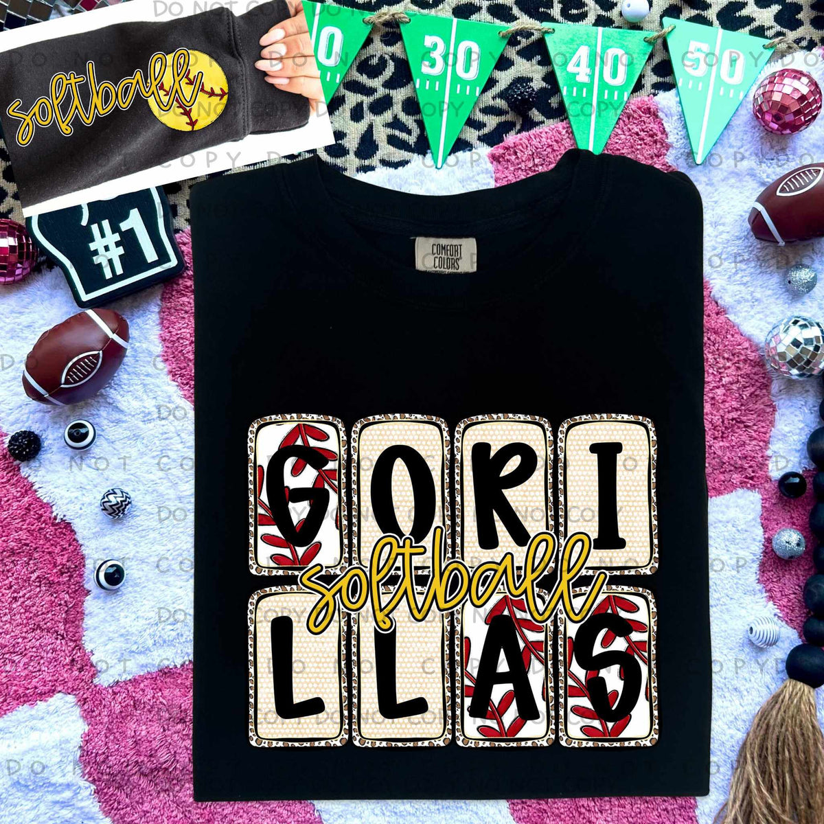 Gorillas Softball FRONT (Caplinger) 82804 DTF transfer