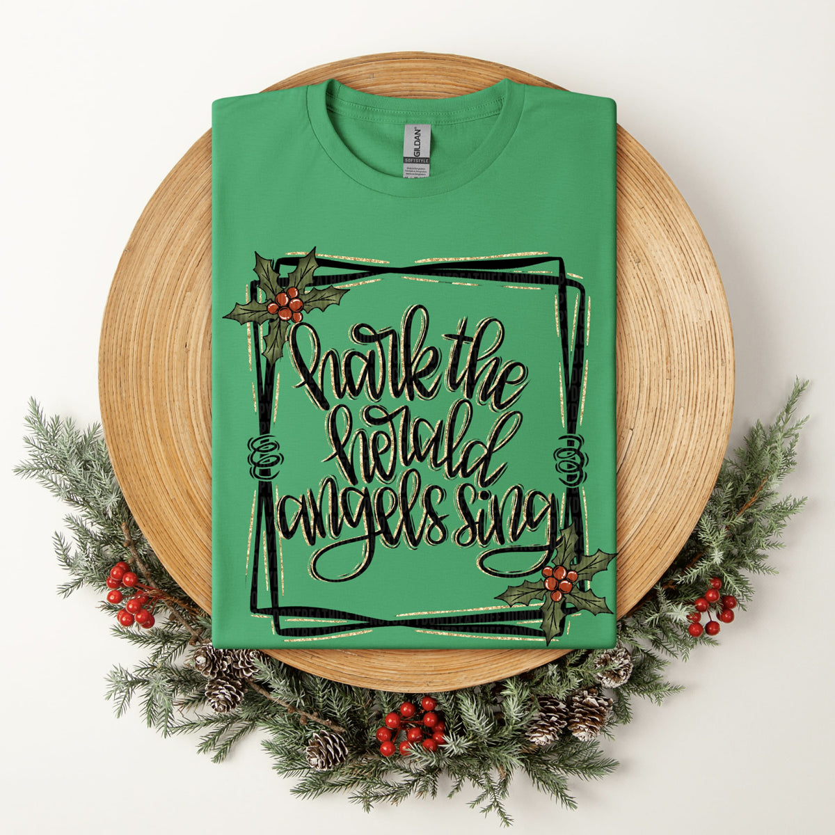 Hark the Angels with holly (SDD) DTF Transfer