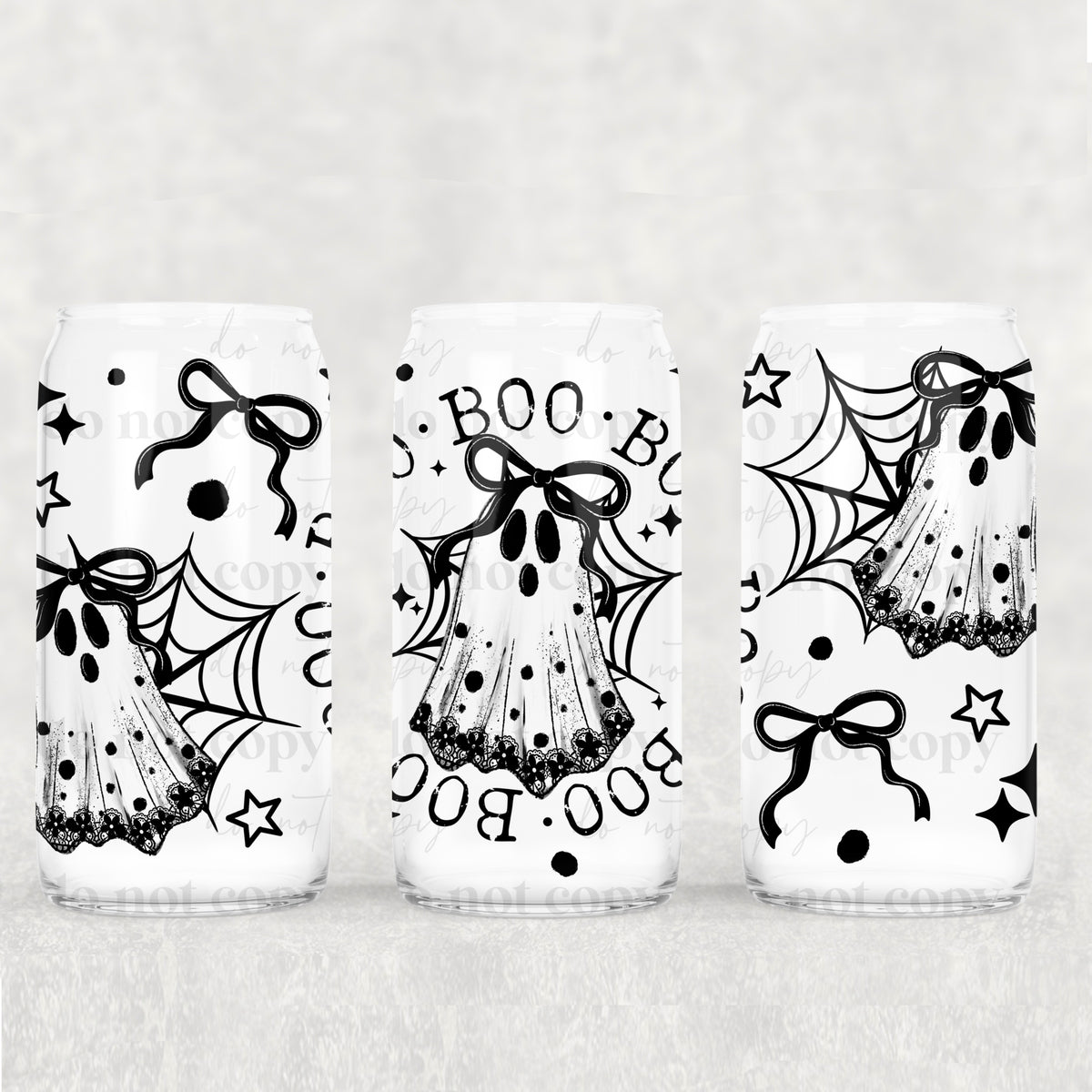 Boo circle lace ghost (CSC) UV DTF WRAP