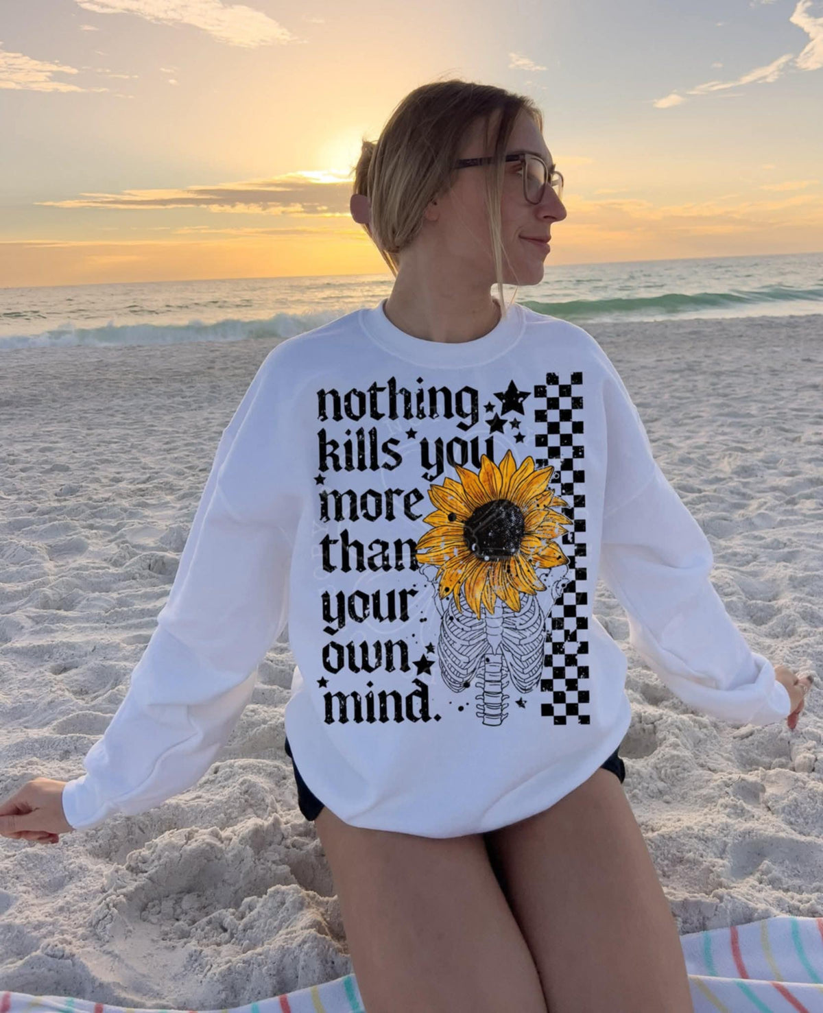 Your Own Mind Sunflower Skeleton (lyttle) DTF transfer