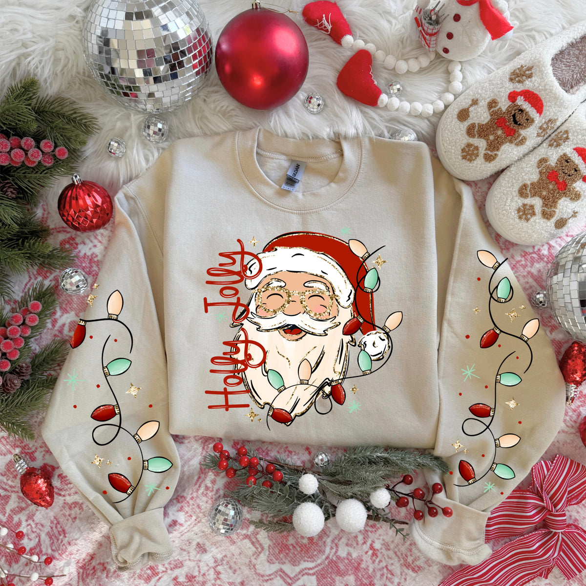 Holly Jolly Santa (lighter skin tone) (csc) DTF Transfer