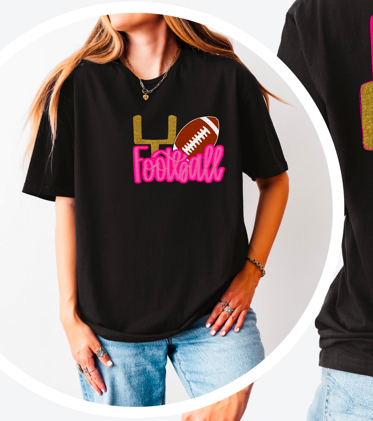 Football pink font 90468 DTF transfer