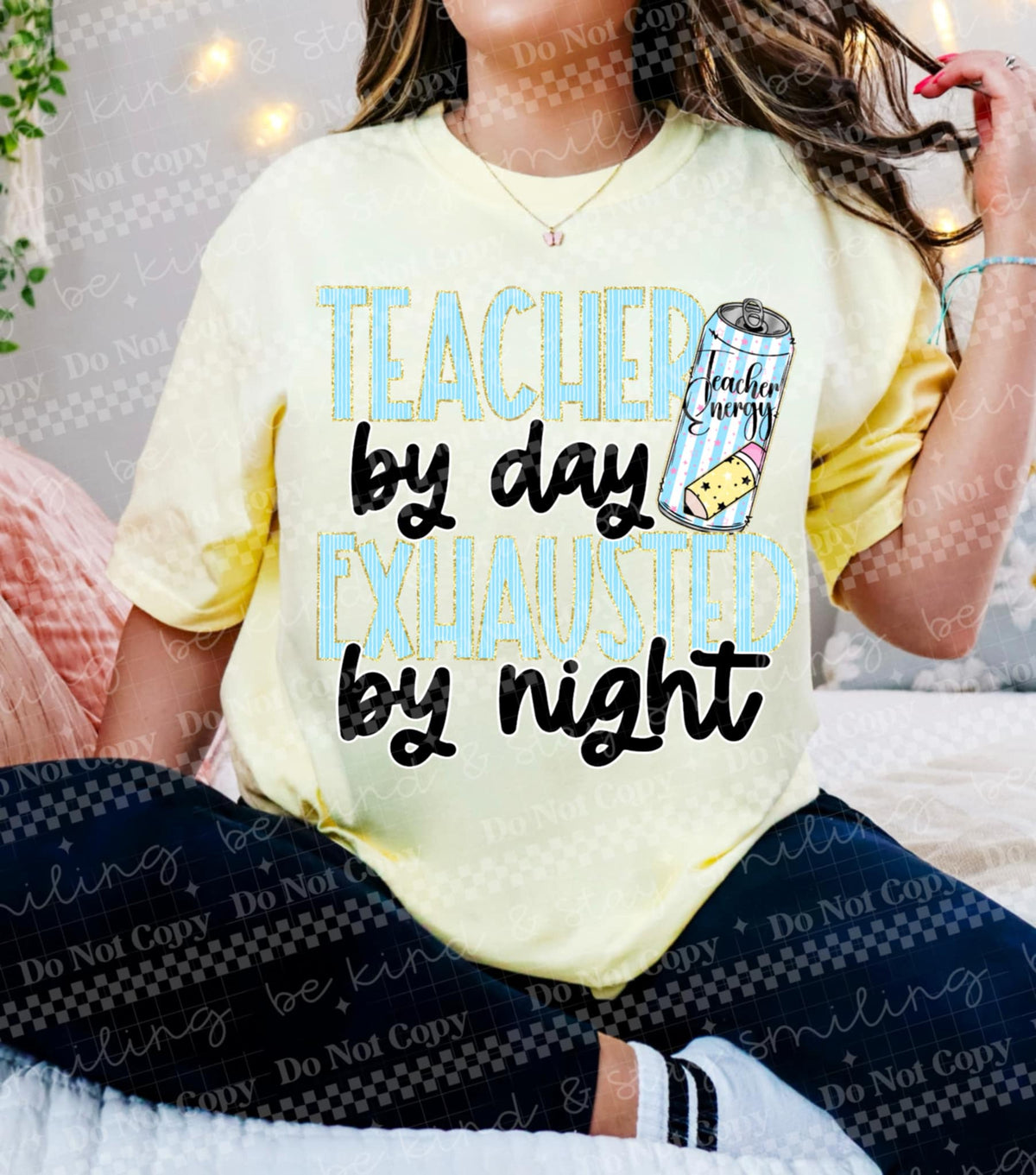 Teacher By Day Exhausted By Night DTF transfer